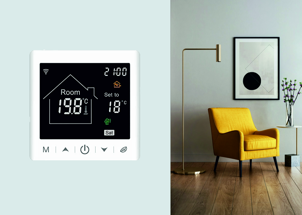 Termostato Wi-Fi per riscaldamento elettrico a pavimento BeOk TR9B-WIFI-EP