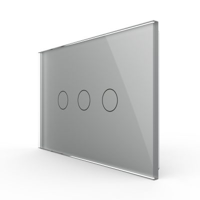 Pannello Interruttore triplo touch Livolo in vetro, standard italiano – Nuova serie colore griggio