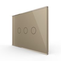 Pannello Interruttore triplo touch Livolo in vetro, standard italiano – Nuova serie colore dorato