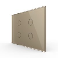 Pannello interruttore quadruplo con touch Livolo in vetro, standard italiano – Nuova serie colore dorato