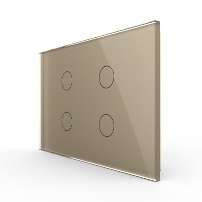 Pannello interruttore quadruplo con touch Livolo in vetro, standard italiano – Nuova serie colore dorato