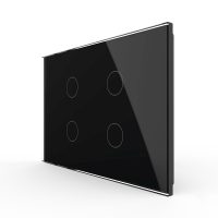 Pannello interruttore quadruplo con touch Livolo in vetro, standard italiano – Nuova serie colore nero