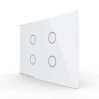 Pannello interruttore quadruplo con touch Livolo in vetro, standard italiano – Nuova serie