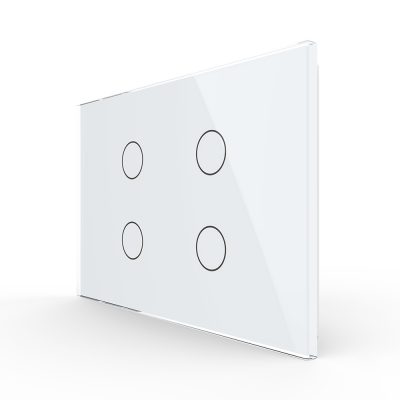 Pannello interruttore quadruplo con touch Livolo in vetro, standard italiano – Nuova serie
