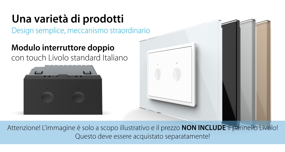 Modulo interruttore doppio touch Livolo standard italiano, nuova serie