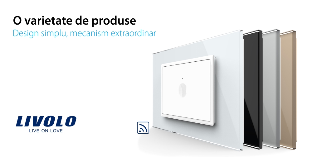 Interruttore semplice wireless con touch Livolo con cornice in vetro, standard Italiano – Nuova Serie