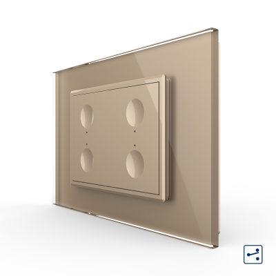 Interruttore quadruplo deviatore/invertitore touch Livolo standard italiano, nuova serie colore dorato