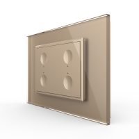 Interruttore touch quadruplo Livolo con cornice in vetro, standard italiano – Nuova serie colore dorato