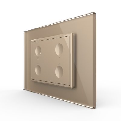 Interruttore touch quadruplo Livolo con cornice in vetro, standard italiano – Nuova serie colore dorato
