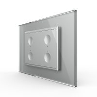 Interruttore touch quadruplo Livolo con cornice in vetro, standard italiano – Nuova serie colore griggio