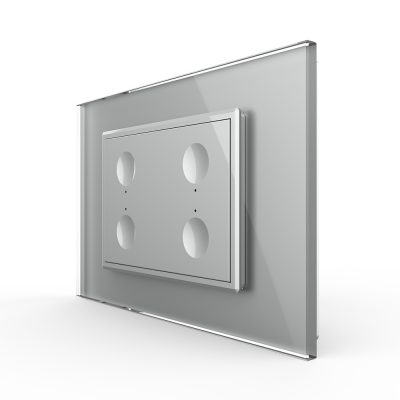 Interruttore touch quadruplo Livolo con cornice in vetro, standard italiano – Nuova serie colore griggio