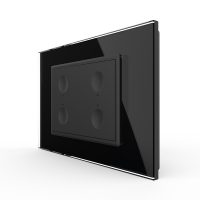 Interruttore touch quadruplo Livolo con cornice in vetro, standard italiano – Nuova serie colore nero