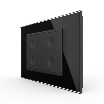 Interruttore touch quadruplo Livolo con cornice in vetro, standard italiano – Nuova serie colore nero