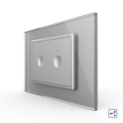 Interruttore doppio deviatore / invertitore touch Livolo con cornice in vetro, standard italiano – Nuova serie colore griggio