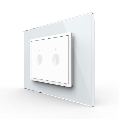 Interruttore doppio Livolo touch con cornice in vetro, standard italiano – Nuova serie