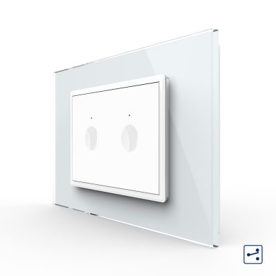 Interruttore doppio deviatore / invertitore touch Livolo con cornice in vetro, standard italiano – Nuova serie