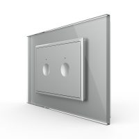 Interruttore doppio Livolo touch con cornice in vetro, standard italiano – Nuova serie colore griggio