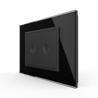 Interruttore doppio Livolo touch con cornice in vetro, standard italiano – Nuova serie colore nero