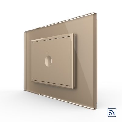Interruttore semplice wireless con touch Livolo con cornice in vetro, standard Italiano – Nuova Serie colore dorato