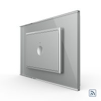 Interruttore semplice wireless con touch Livolo con cornice in vetro, standard Italiano – Nuova Serie colore griggio