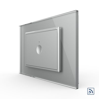 Interruttore semplice wireless con touch Livolo con cornice in vetro, standard Italiano – Nuova Serie colore griggio