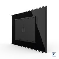 Interruttore semplice wireless con touch Livolo con cornice in vetro, standard Italiano – Nuova Serie colore nero