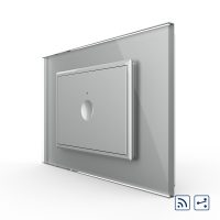 Interruttore semplice deviatore / invertitore wireless con touch Livolo con cornice in vetro, standard italiano – Nuova serie colore griggio