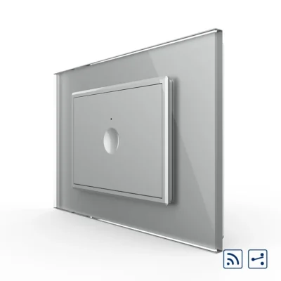 Interruttore semplice deviatore / invertitore wireless con touch Livolo con cornice in vetro, standard italiano – Nuova serie
