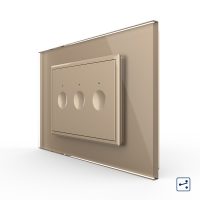 Interruttore triplo deviatore / invertitore touch Livolo con cornice in vetro, standard Italiano – Nuova Serie colore dorato