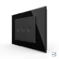 Interruttore triplo deviatore / invertitore touch Livolo con cornice in vetro, standard Italiano – Nuova Serie