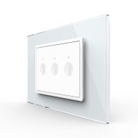 Interruttore triplo Livolo touch con cornice in vetro, standard italiano – Nuova serie