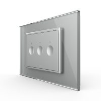Interruttore triplo Livolo touch con cornice in vetro, standard italiano – Nuova serie colore griggio