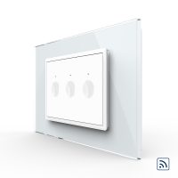 Interruttore triplo wireless con touch Livolo con cornice in vetro, standard Italiano – Nuova Serie