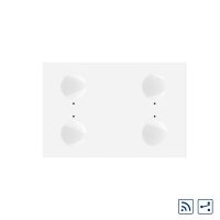 Modulo Interruttore quadruplo deviatore / invertitore wireless con touch Livolo con cornice in vetro, standard italiano – Nuova serie