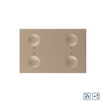 Modulo Interruttore quadruplo deviatore / invertitore wireless con touch Livolo con cornice in vetro, standard italiano – Nuova serie colore dorato