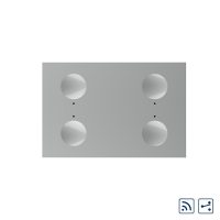 Modulo Interruttore quadruplo deviatore / invertitore wireless con touch Livolo con cornice in vetro, standard italiano – Nuova serie colore griggio