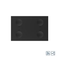 Modulo Interruttore quadruplo deviatore / invertitore wireless con touch Livolo con cornice in vetro, standard italiano – Nuova serie colore nero