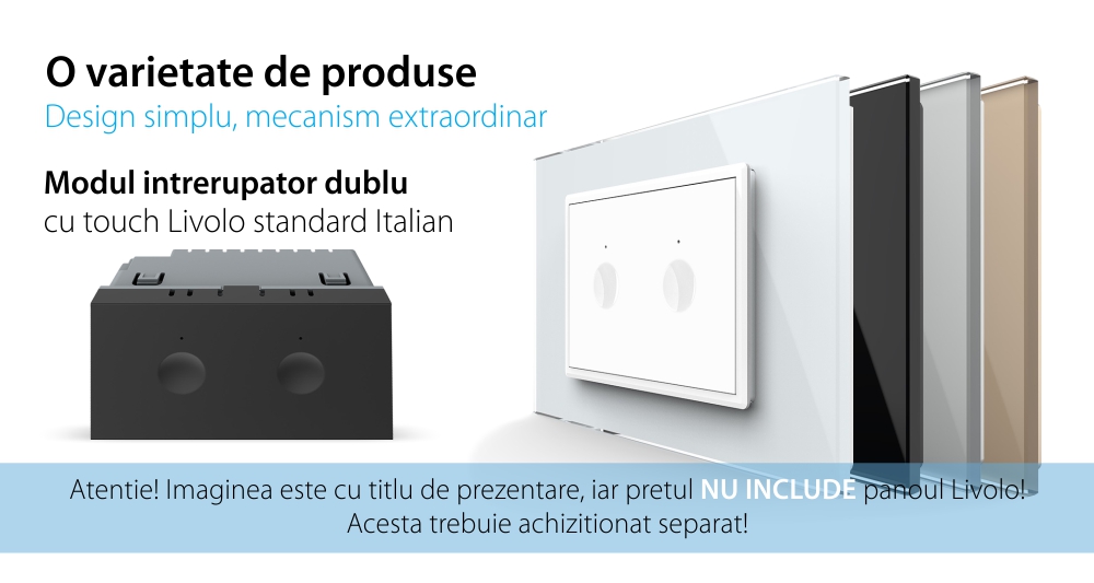Modulo interruttore doppio touch Livolo standard italiano, nuova serie