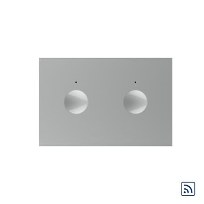 Modulo Interruttore doppio wireless con touch Livolo, standard Italiano – Nuova Serie colore griggio