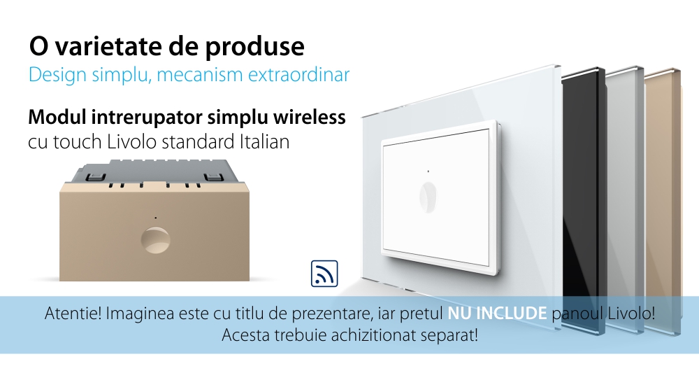Modulo Interruttore semplice wireless con touch Livolo, standard Italiano – Nuova Serie