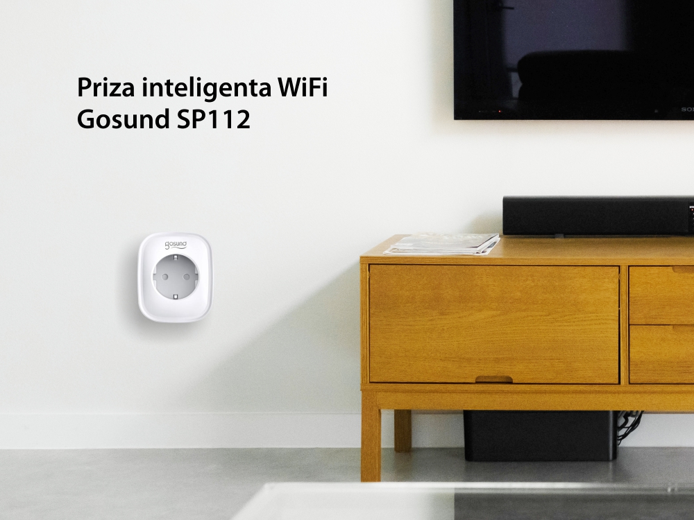 Presa intelligente Gosund SP112, Wi-Fi, 3600W, 2 x USB, Controllo tramite applicazione, Programmazione, Monitoraggio consumo