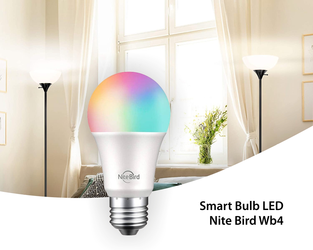 Lampadina intelligente LED Gosund Nite Bird WB4, Illuminazione RGB, Attacco E27, 800 Lumen, Controllo tramite app