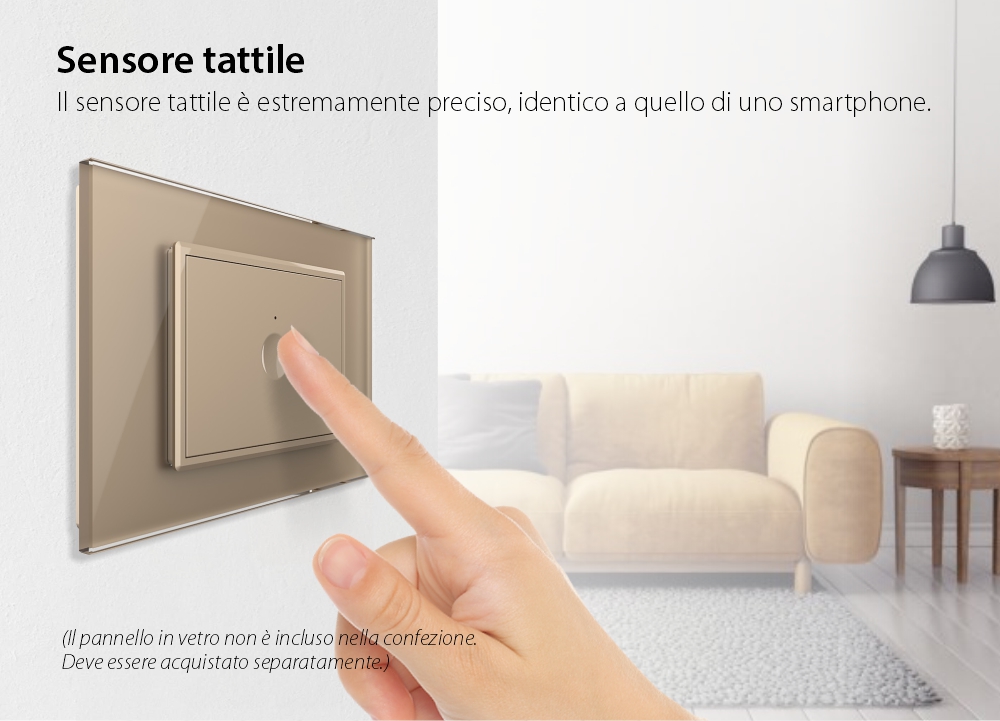 Modulo Interruttore semplice wireless con touch Livolo, standard Italiano – Nuova Serie