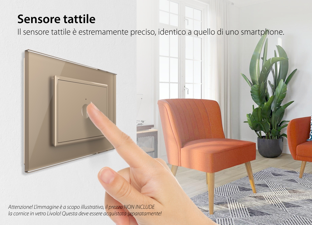 Modulo deviatore / invertitore semplice wireless con touch Livolo, standard Italiano – Nuova Serie