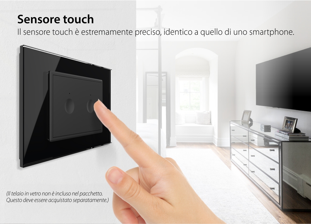 Modulo interruttore doppio touch Livolo standard italiano, nuova serie