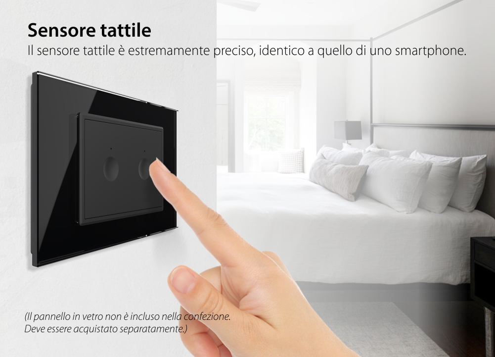 Modulo Interruttore doppio wireless con touch Livolo, standard Italiano – Nuova Serie
