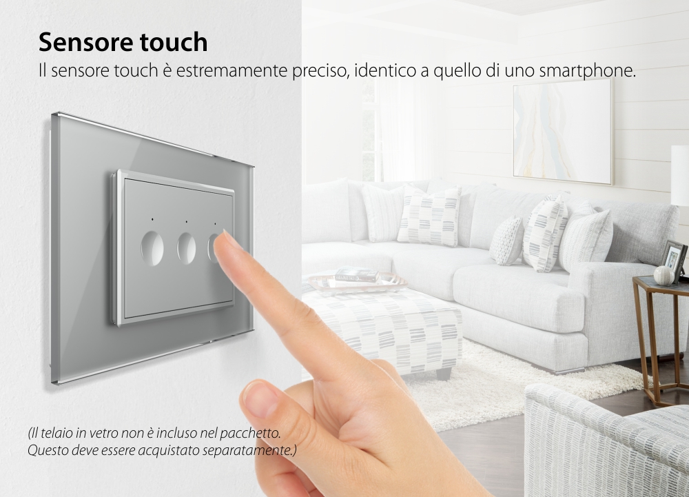 Modulo interruttore triplo touch Livolo standard italiano, nuova serie