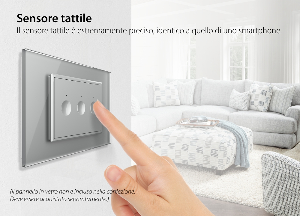 Modulo Interruttore triplo wireless con touch Livolo, standard Italiano – Nuova Serie
