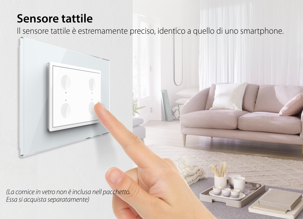 Modulo interruttore quadruplo con touch Livolo, standard italiano, nuova serie