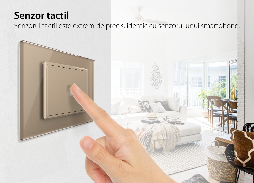Interruttore touch Livolo con cornice in vetro, standard italiano – Nuova serie
